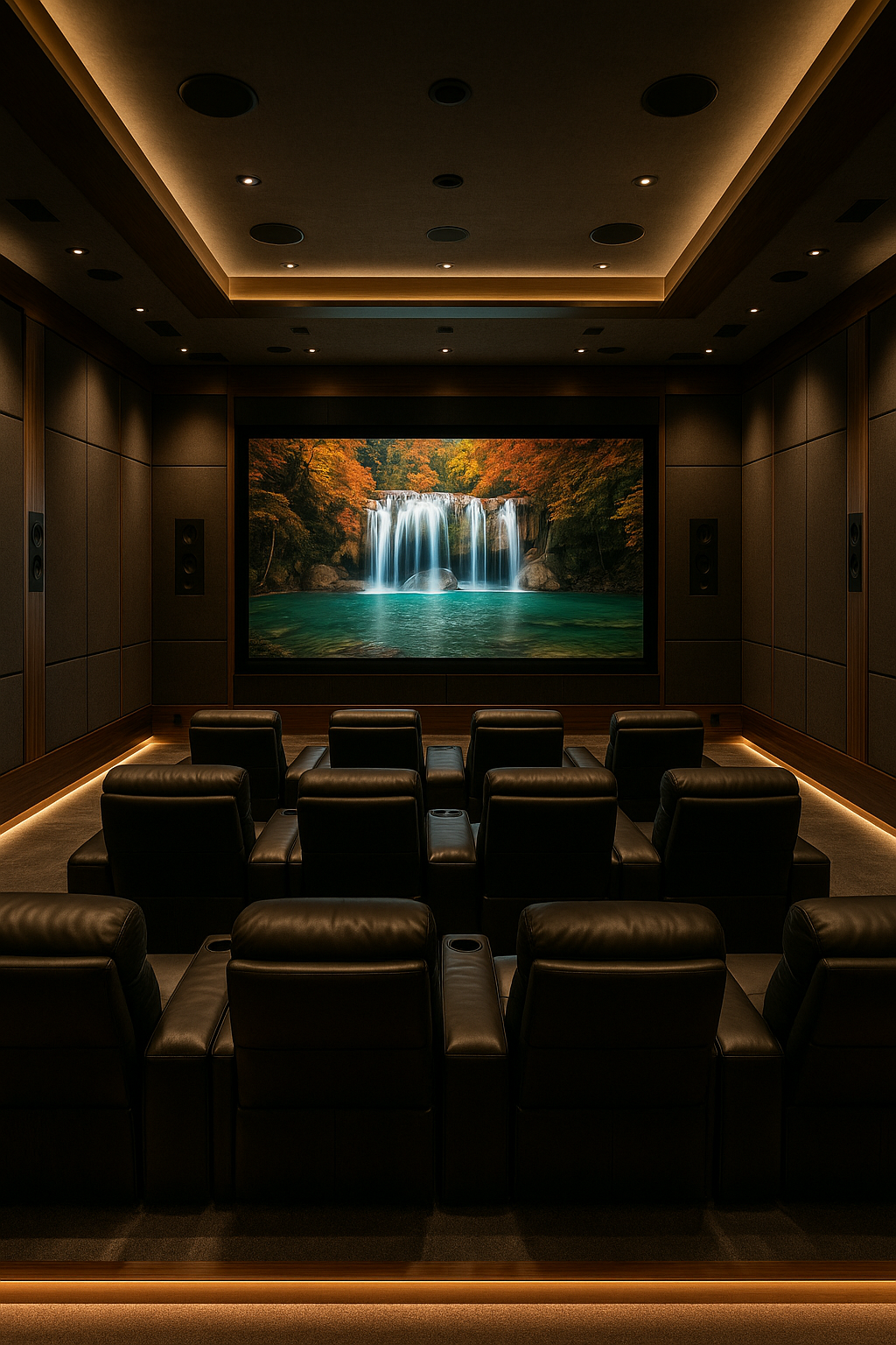 Luxury living room with integrated systems